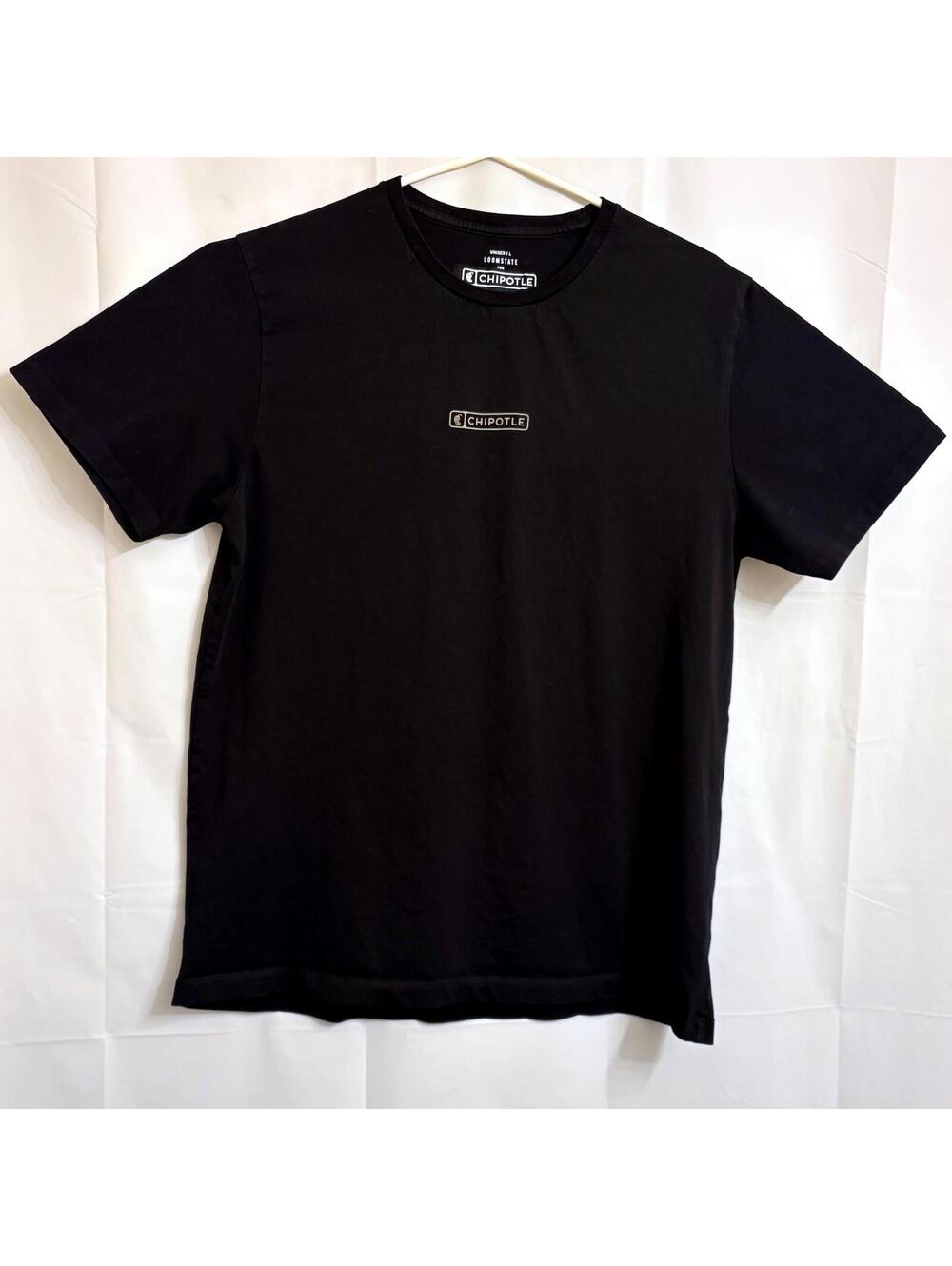 Chipotle "As Real As It Gets" Black Employee T-Shirt Men's Size L Organic Cotton